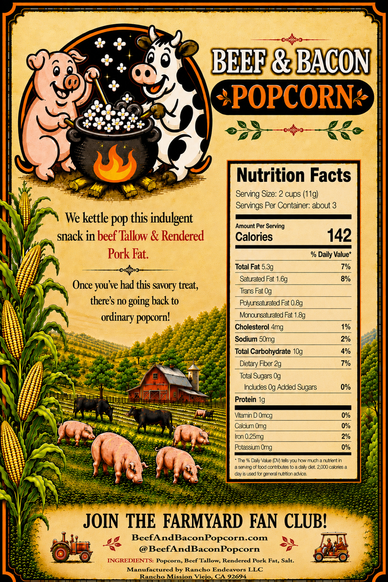 Beef & Bacon Popcorn — Back