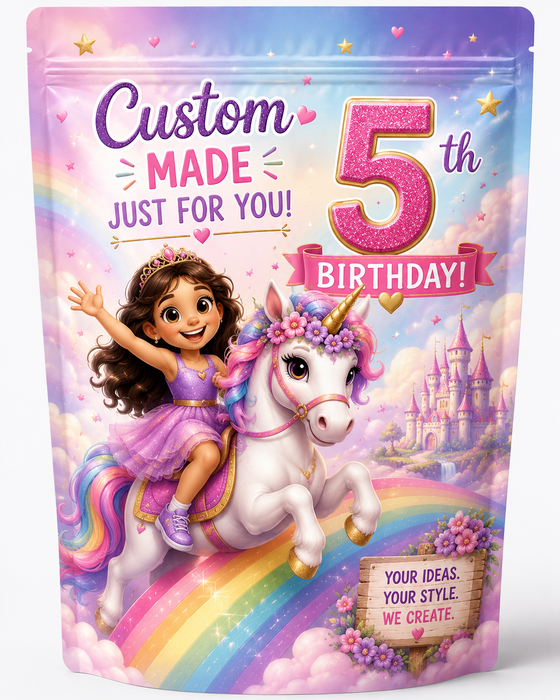 Custom Birthday Unicorn Popcorn Bag