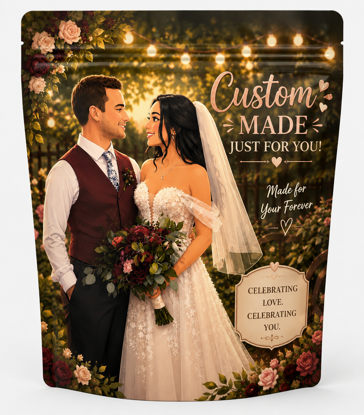Custom Wedding Popcorn Bag