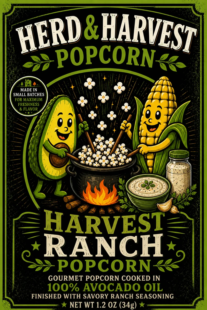 Harvest Ranch Avocado Popcorn